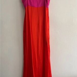 Anthropologie Pink and Red Maxi Dress
